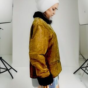 ⭐️HP⭐️Guess Genuine Leather Bomber Moto Jacket